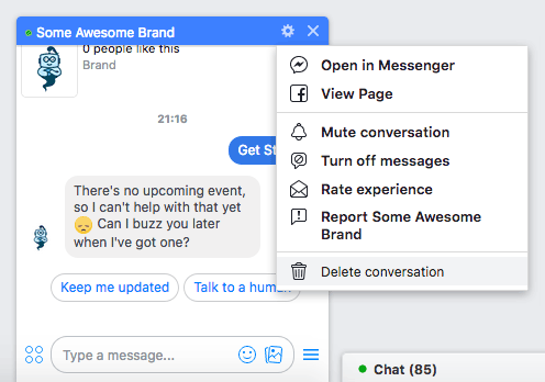 Delete Messenger conversation.